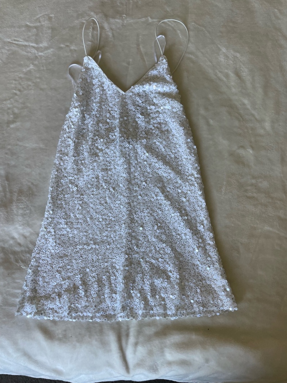 Lulu's White Sequin Slip Dress - Picture 8 of 13